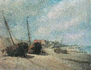 unknow artist Fishing boats on the beach of Heist china oil painting artist